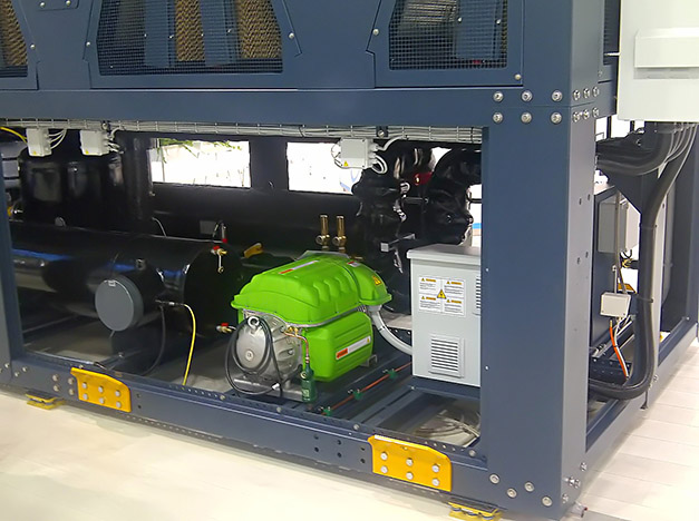 A Turbocor compressor on the new Turbomiser HFO chiller