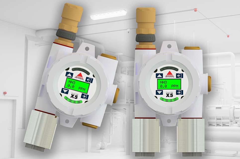 Two Post Sensor Dual-sensor detector with long-life NH3 sensor - Cooling Post